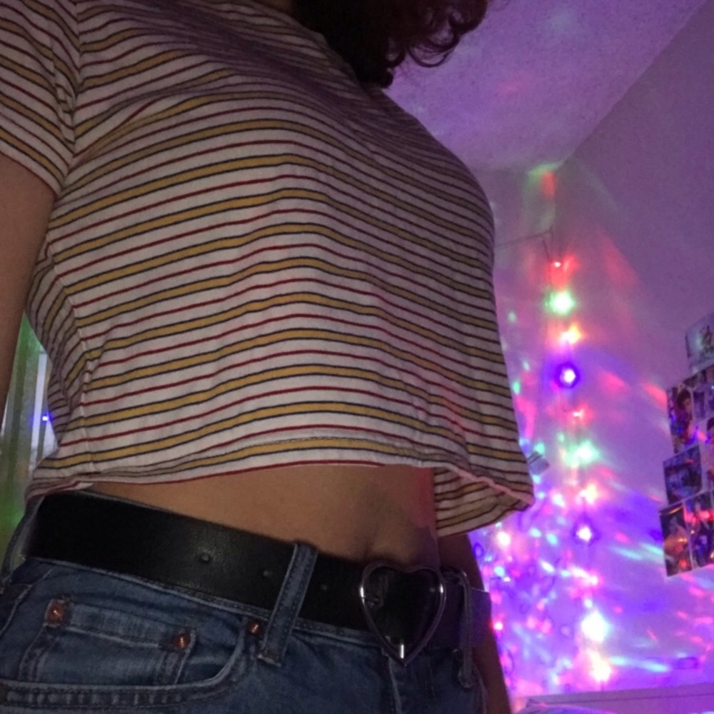 brandy melville striped crop top